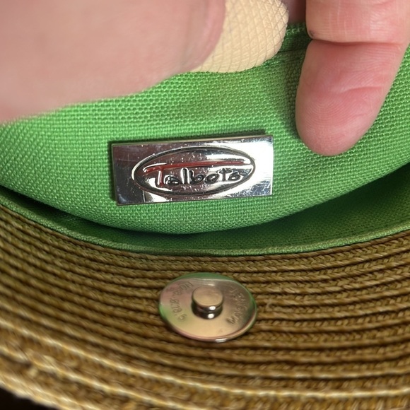 Talbots Woven Bucket Purse w/ Wooden Handles - Picture 11 of 12